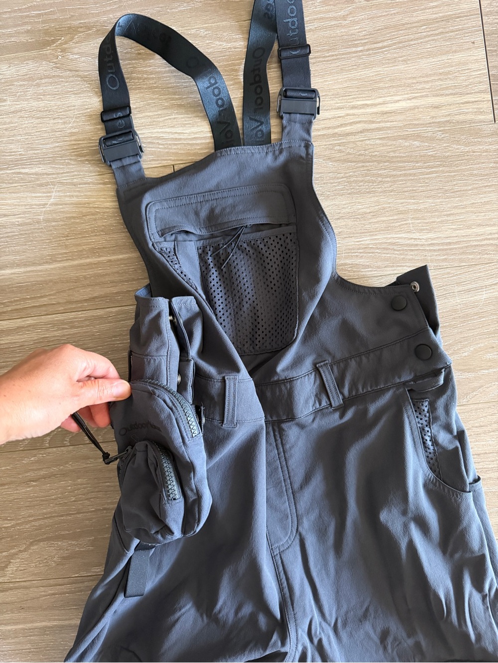 Outdoor voices rectrek overalls black cargo pocket hiking gorpcore convertible S - Picture 8 of 12